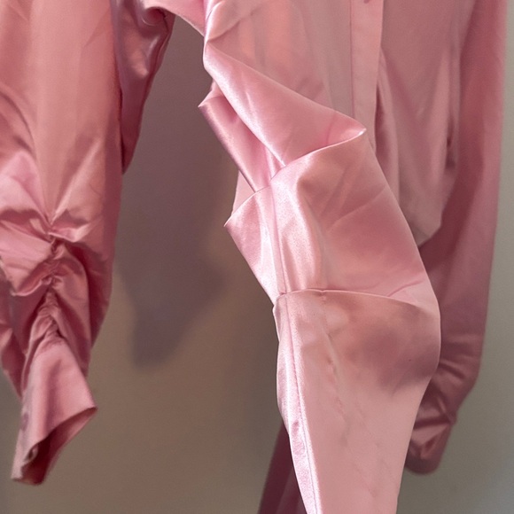 Fashion Nova Pink Satin Shirt “Run this Show” - Picture 4 of 8